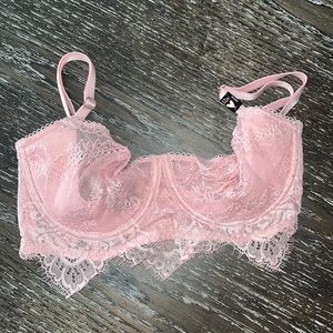 NWT Pink VS Wicked Unlined Lace Balconette Bra